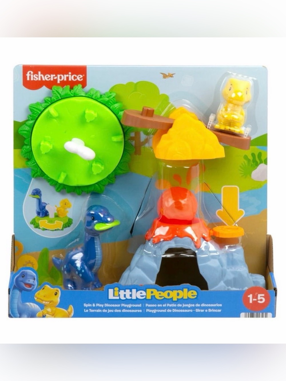 Fisher-Price Little People Spin & Play Dinosaur Playground Toddler Playset